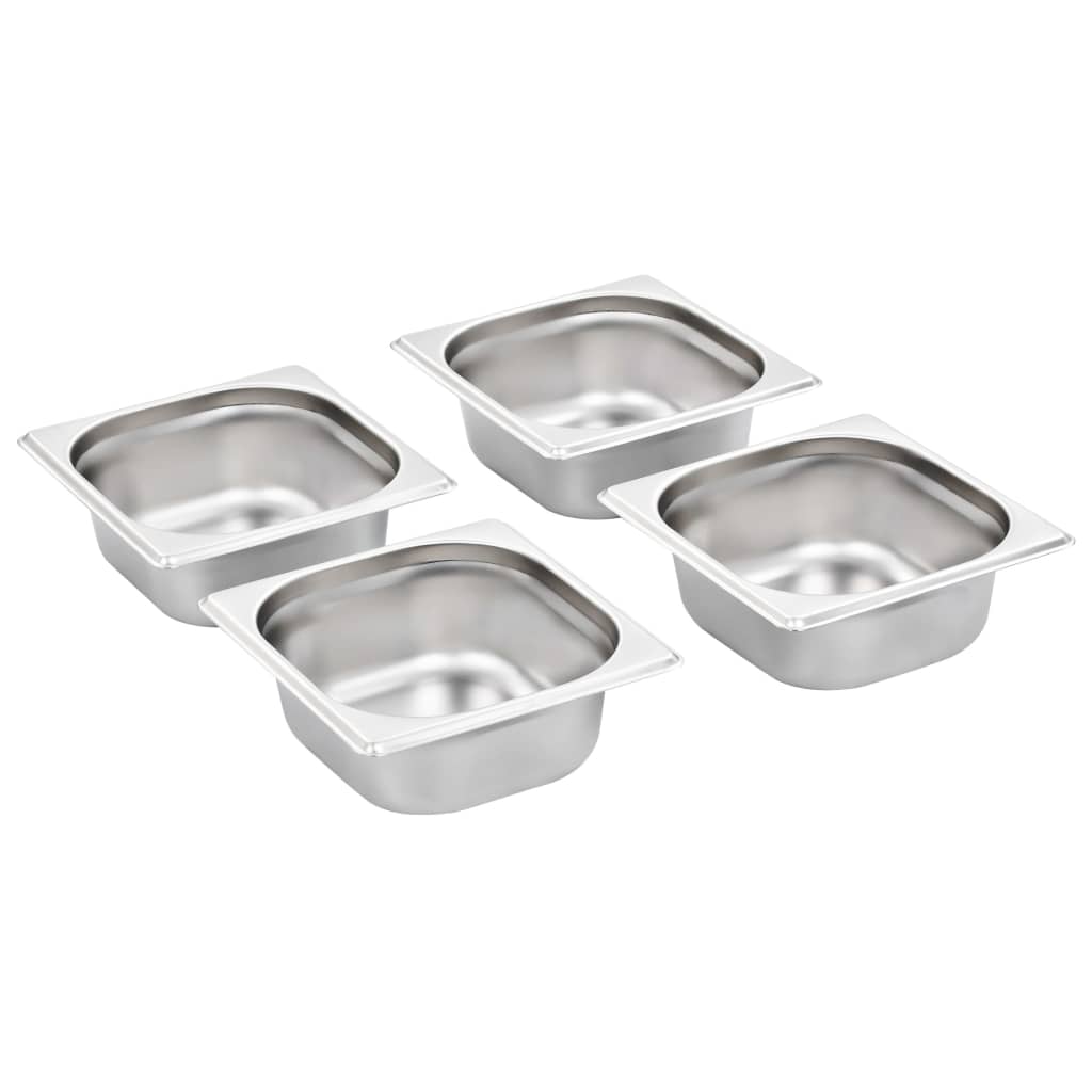 Gastronormkantiner 12 st GN 1/6 65 mm rostfritt stål
