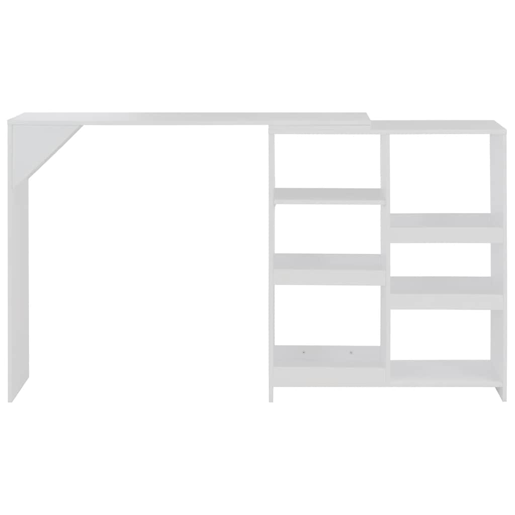Barbord med flyttbar hylla vit 138x39x110 cm