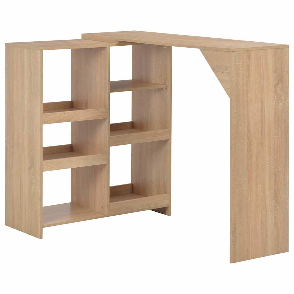 Barbord med flyttbar hylla ek 138x39x110 cm