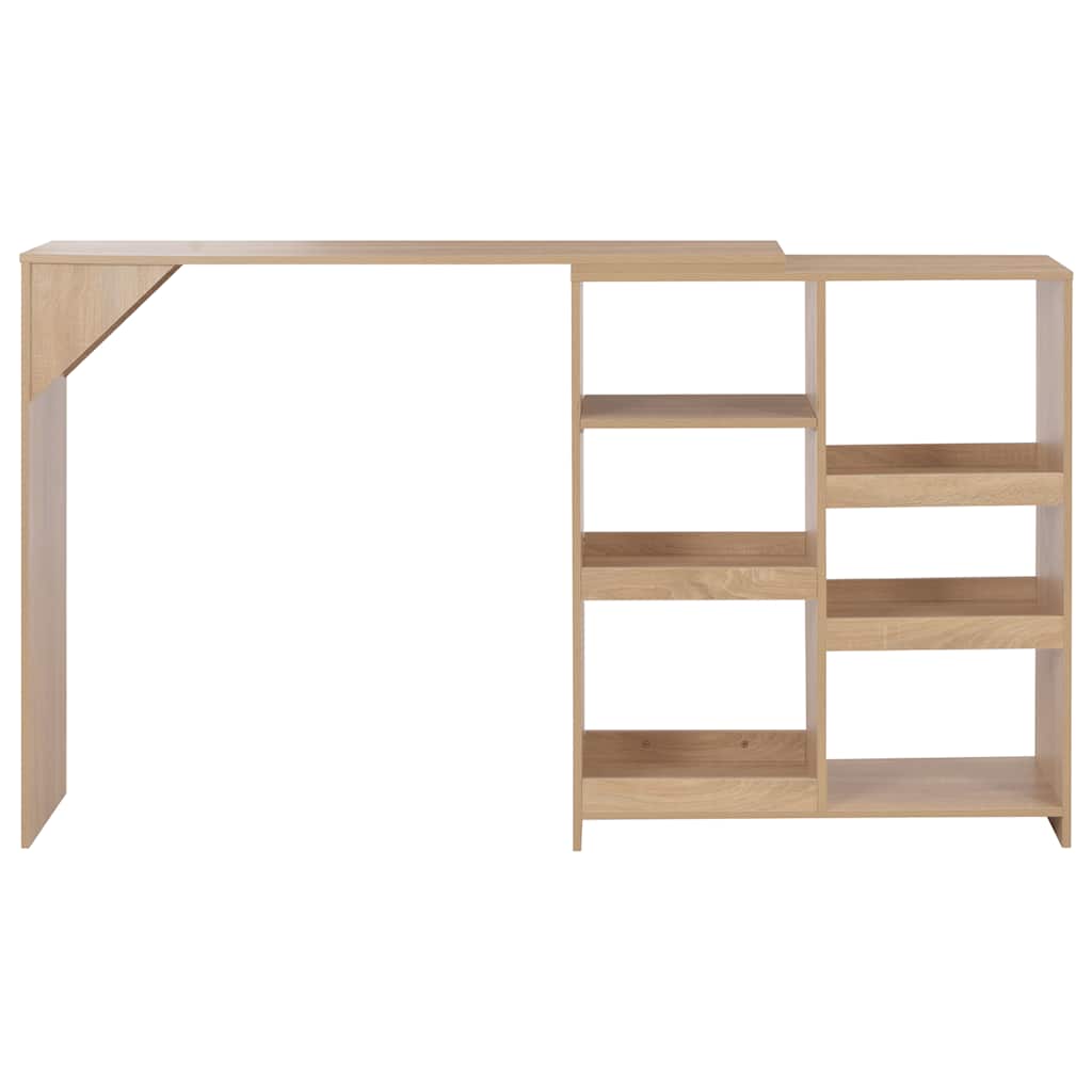 Barbord med flyttbar hylla ek 138x39x110 cm