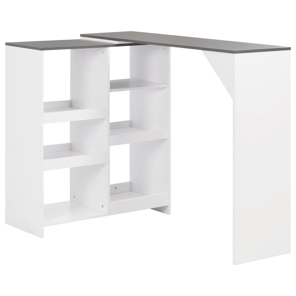 Barbord med flyttbar hylla vit 138x39x110 cm