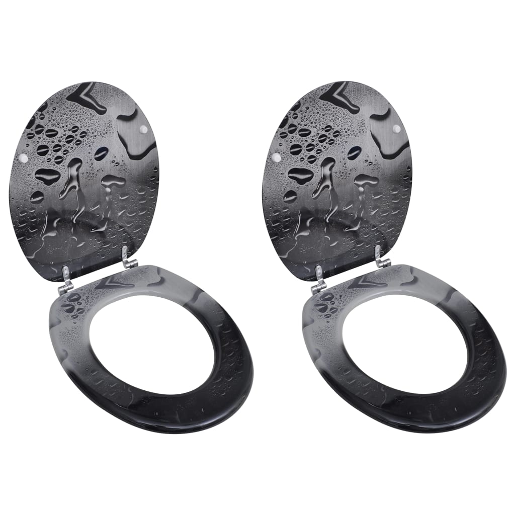 Toalettsitsar med lock 2 st MDF vatten