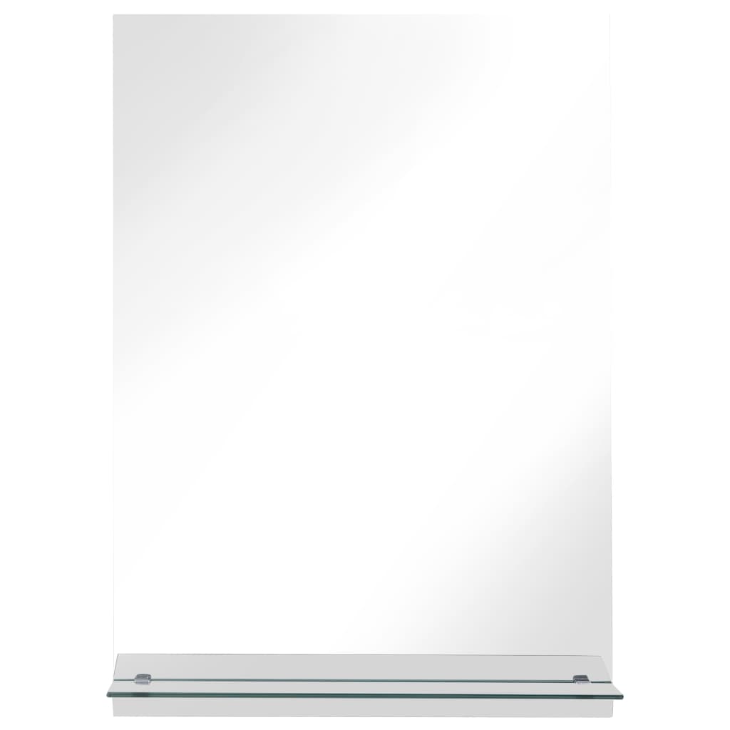 Väggspegel med hylla 40x60 cm härdat glas