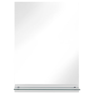 Väggspegel med hylla 40x60 cm härdat glas