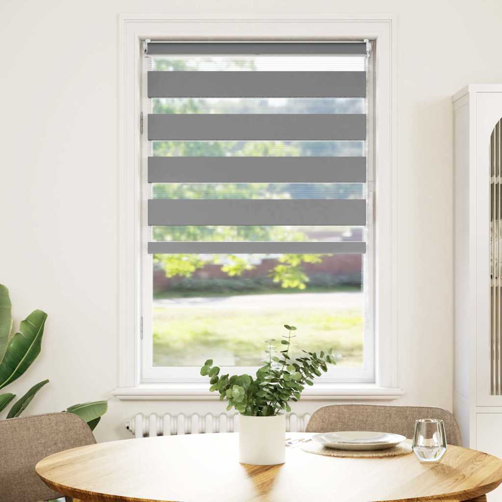 Rullgardin randig grå 50 x 100 cm transparent