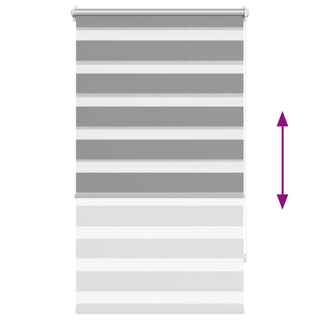 Rullgardin randig grå 70 x 120 cm transparent