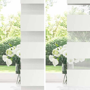 Rullgardin randig vit 80 x 150 cm transparent