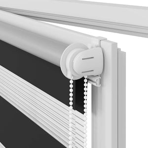 Rullgardin randig svart 80 x 150 cm transparent