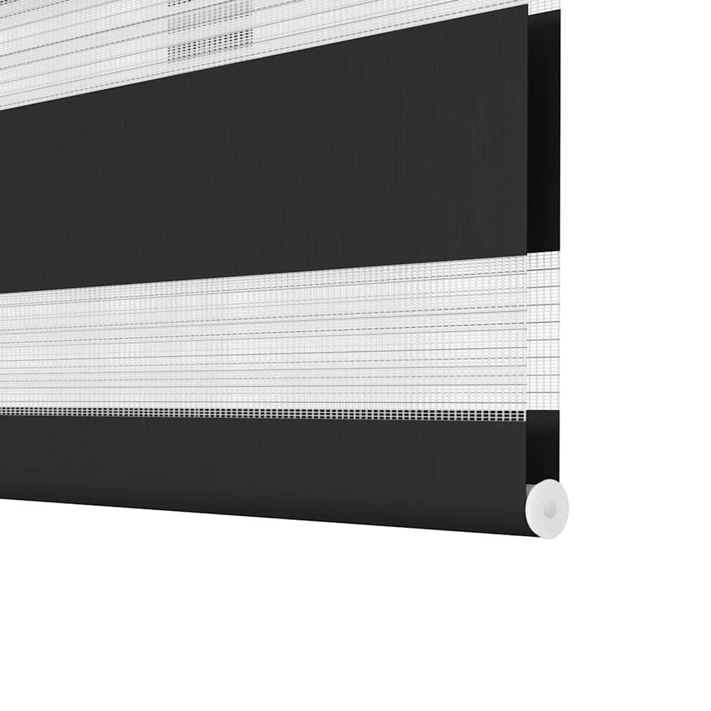 Rullgardin randig svart 80 x 150 cm transparent