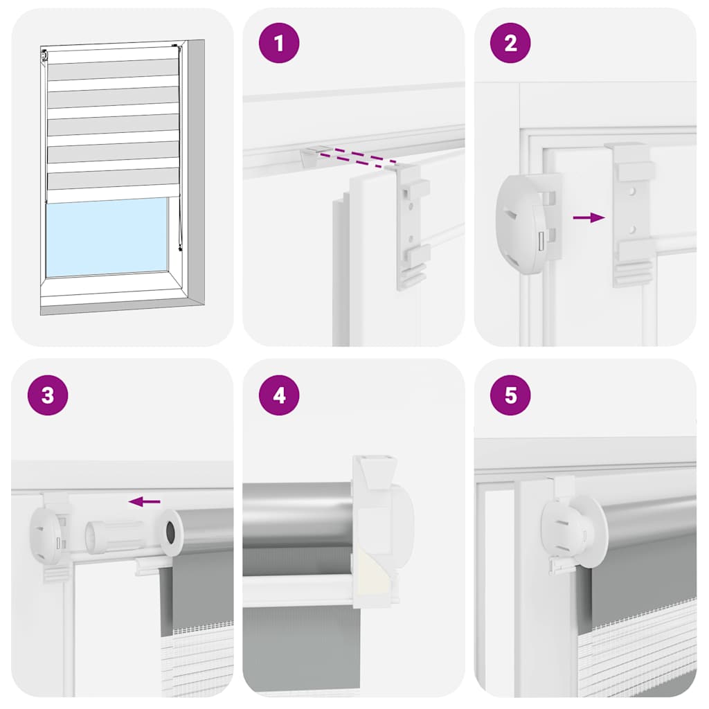 Rullgardin randig grå 90 x 150 cm transparent