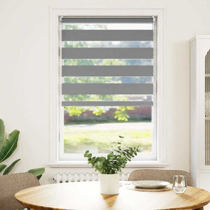 Rullgardin randig grå 90 x 150 cm transparent