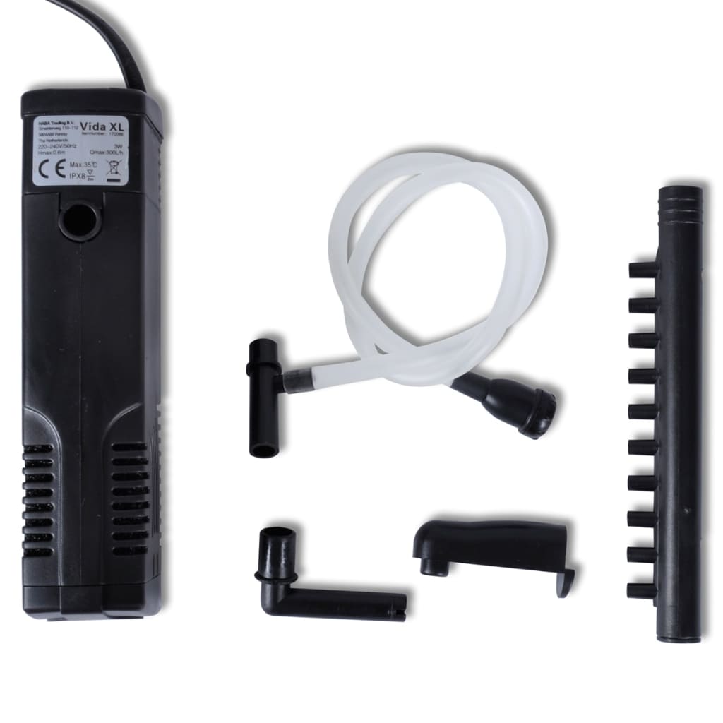 Filterpump för akvarier med aktivt kol 300 L/tim.