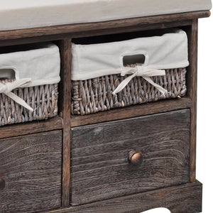 Hallbänk brun 62x33x42 cm paulownia