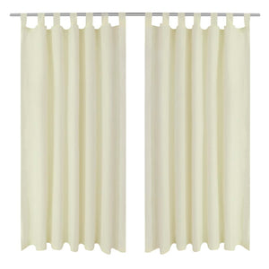 2-pack gardiner med öglor i gräddvit microsatin 140 x 175 cm
