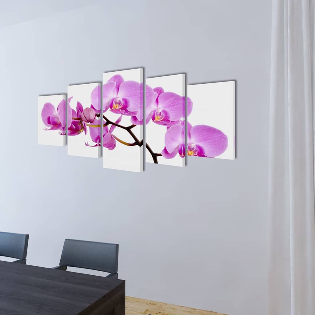 Uppsättning väggbonader på duk: orkidé 200 x 100 cm