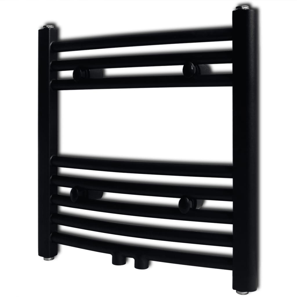 Handdukstork centralvärme element båge 480 x 480 mm svart