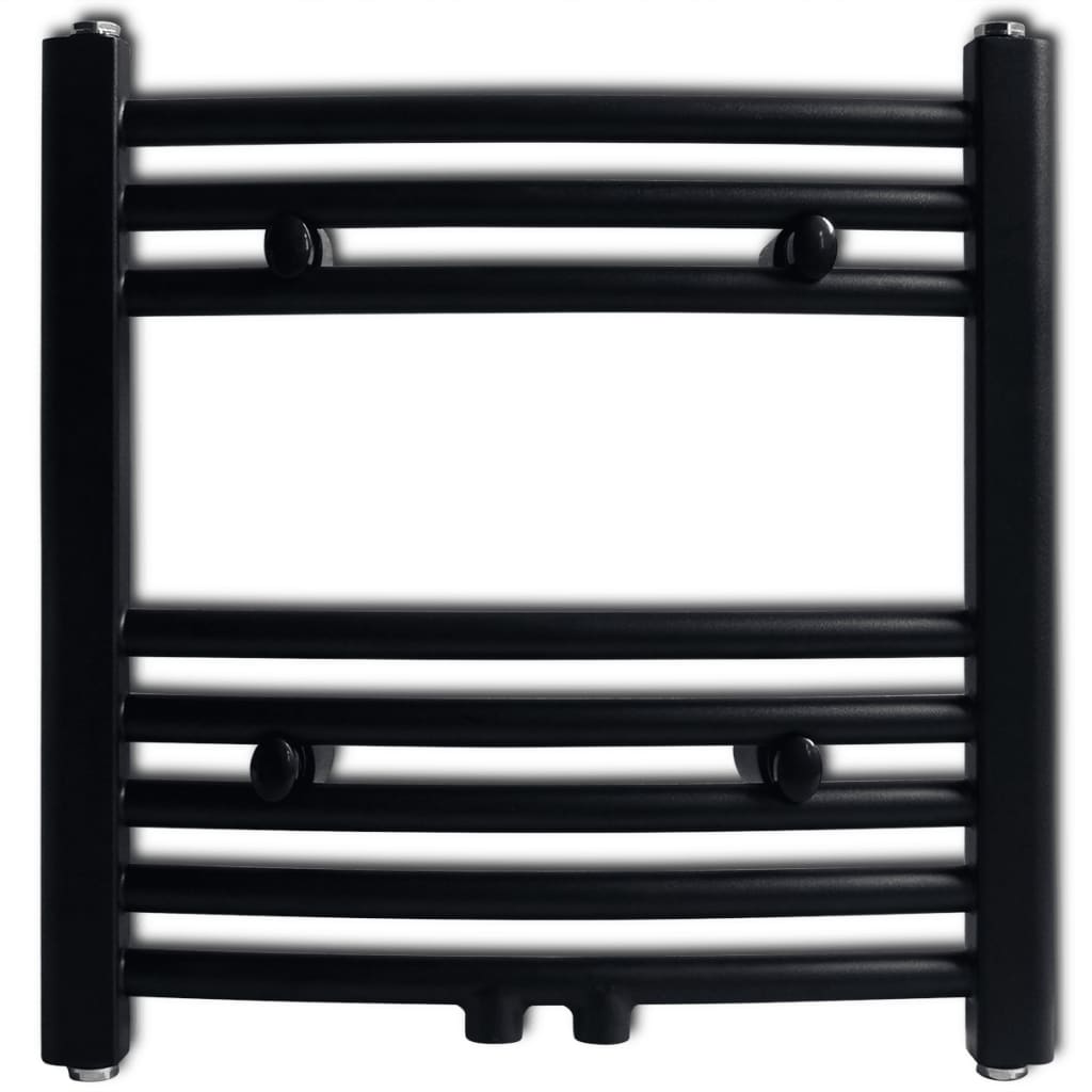 Handdukstork centralvärme element båge 480 x 480 mm svart
