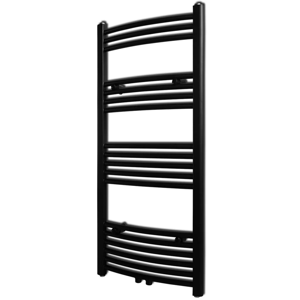 Handdukstork centralvärme element båge 500 x 1160 mm svart