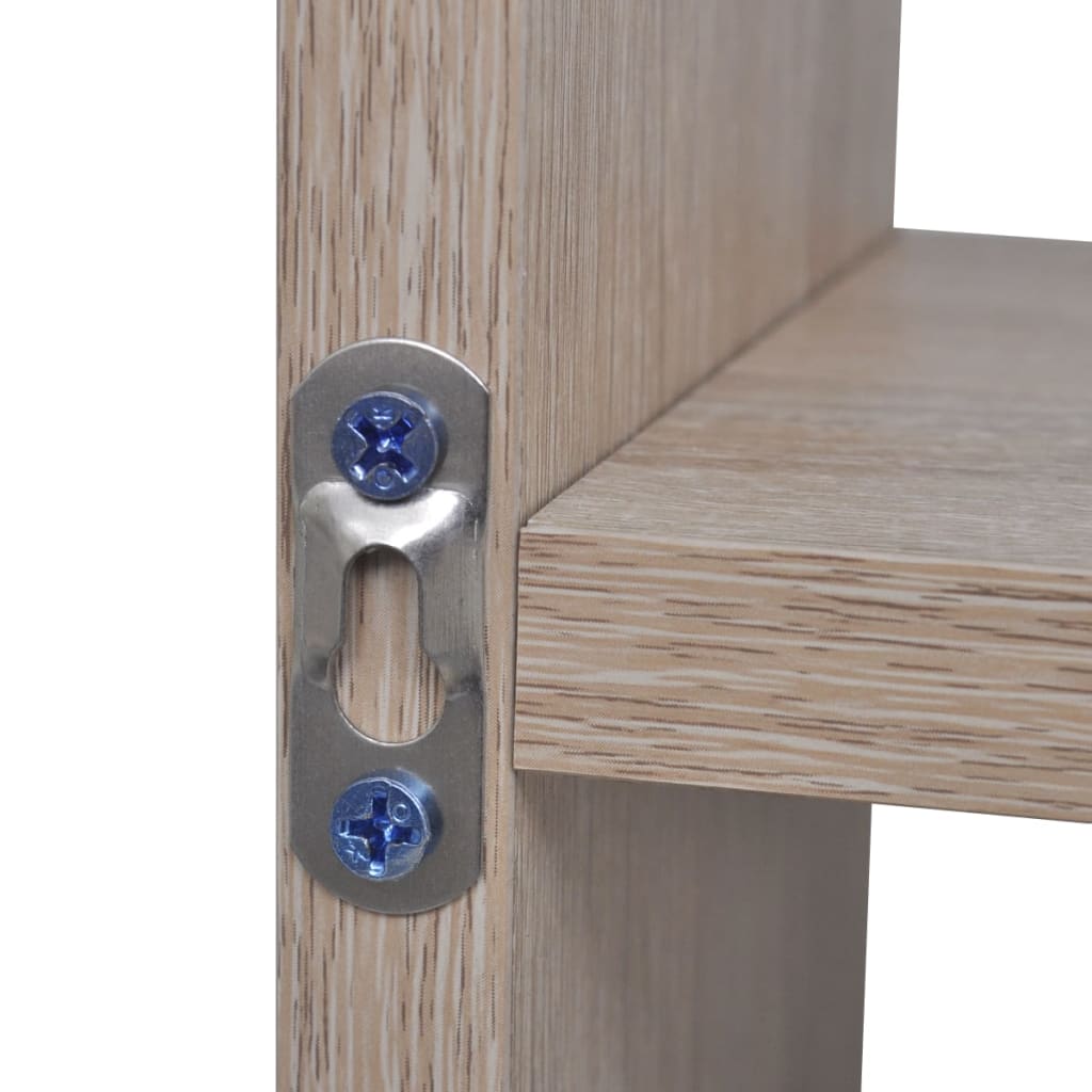 Flytande vägghylla 8 fack ekfärg