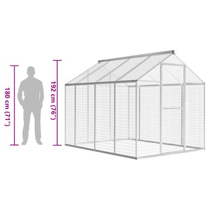 Voljär utomhusbruk aluminium 178x242x192 cm