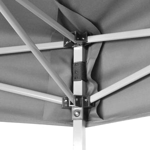 Pop-Up Hopfällbart partytält sexkantigt grå 3,6x3,1 m