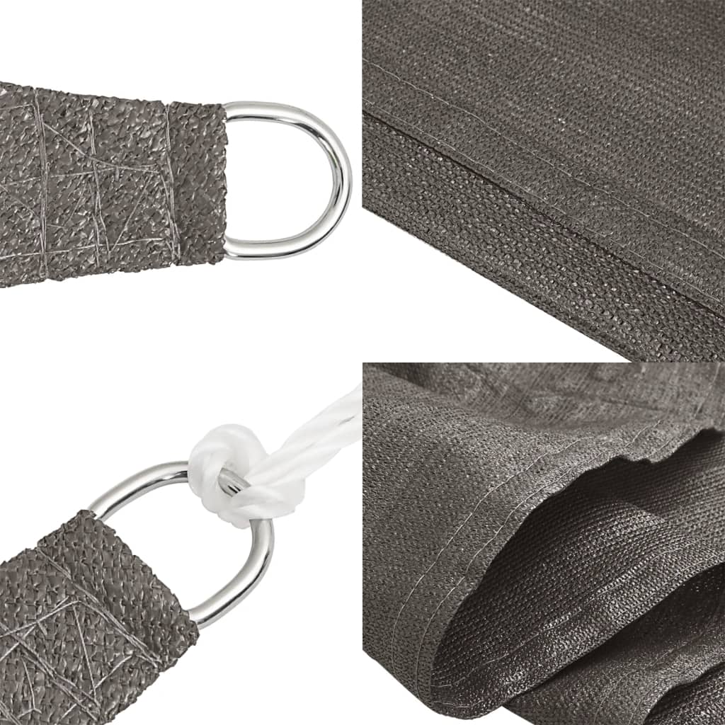 Solsegel HDPE rektangulärt 2x4 m antracit