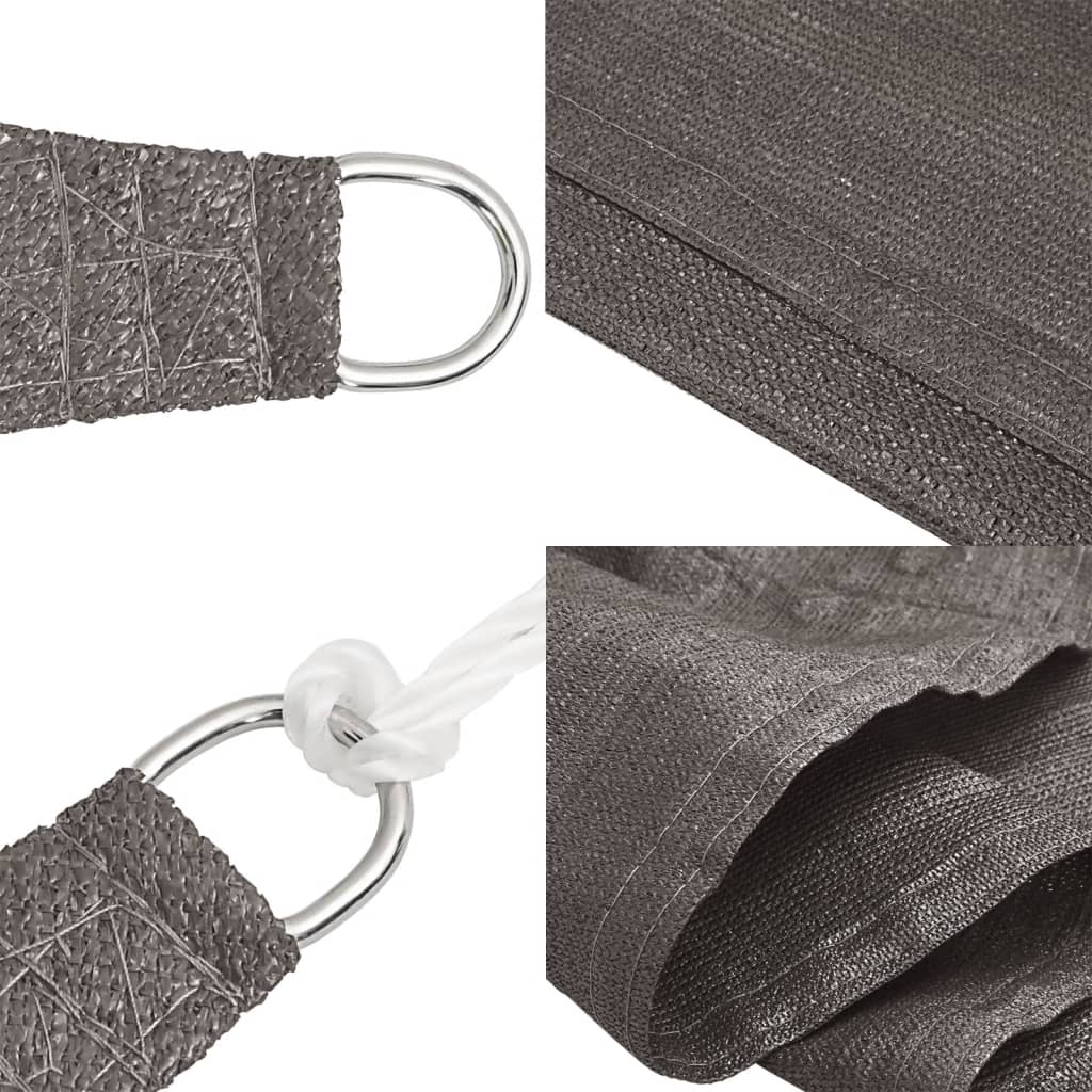 Solskärmssegel HDPE trekantigt 5x5x5 m antracit