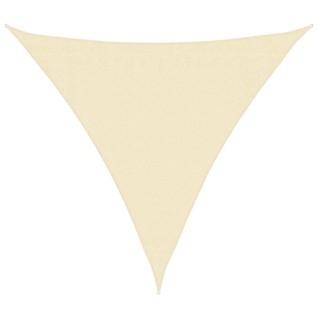 Solskärmssegel HDPE trekantigt 3,6 x 3,6 x 3,6 m gräddvitt