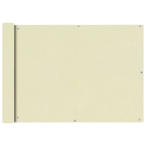 Balkongskärm oxfordtyg 75 x 400 cm gräddvit