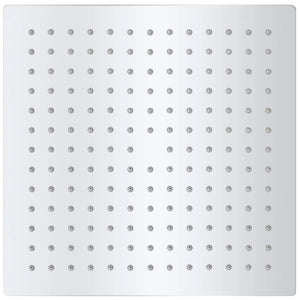 Takduschhuvud rostfritt stål 25x25 cm fyrkantigt