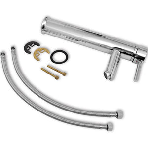 Badrumsmöbler med handfat och kran svart 10 delar