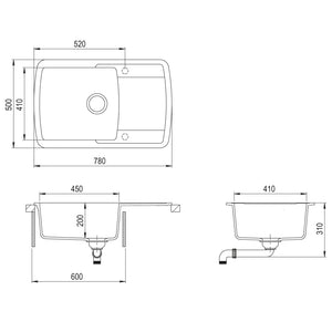 Diskho granit enkel vit