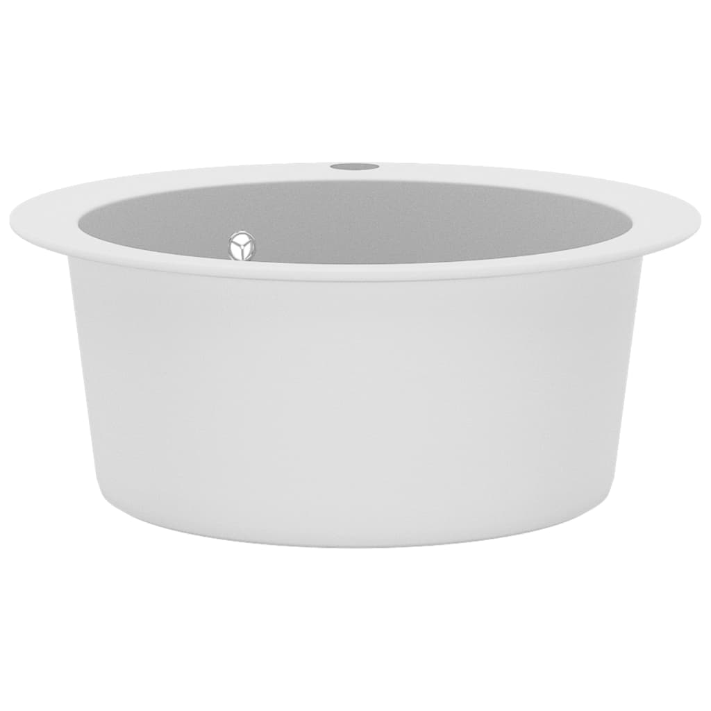 Diskho granit rund enkel vit