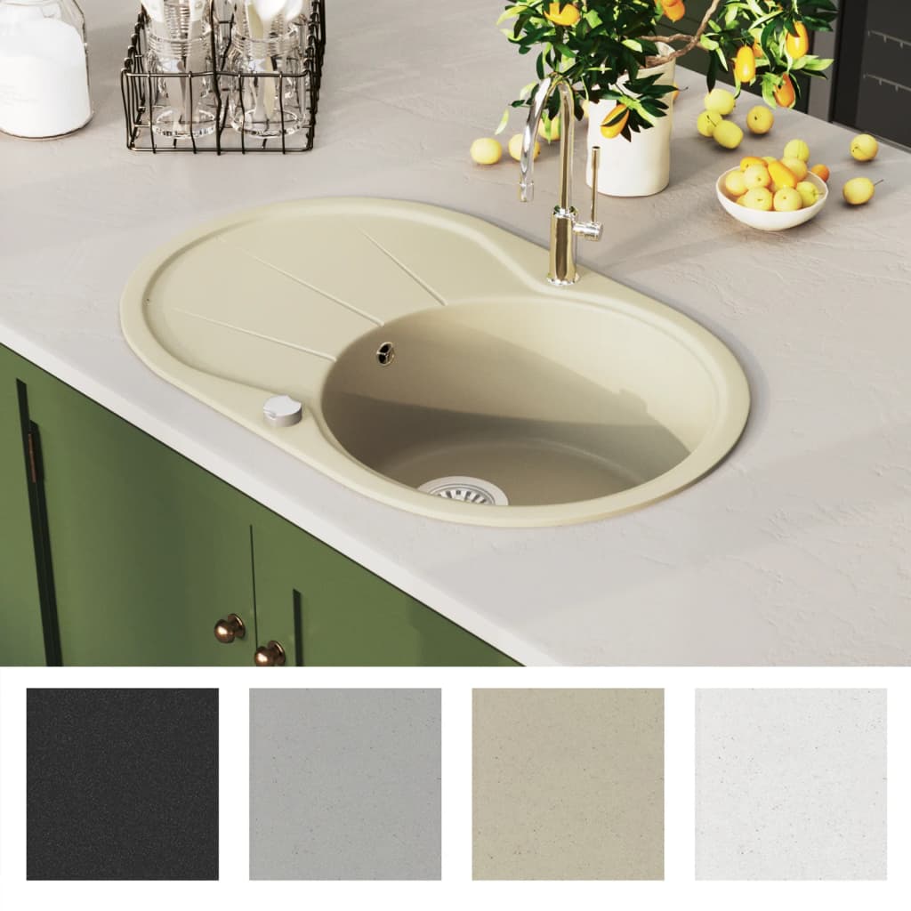 Diskho granit enkel oval beige
