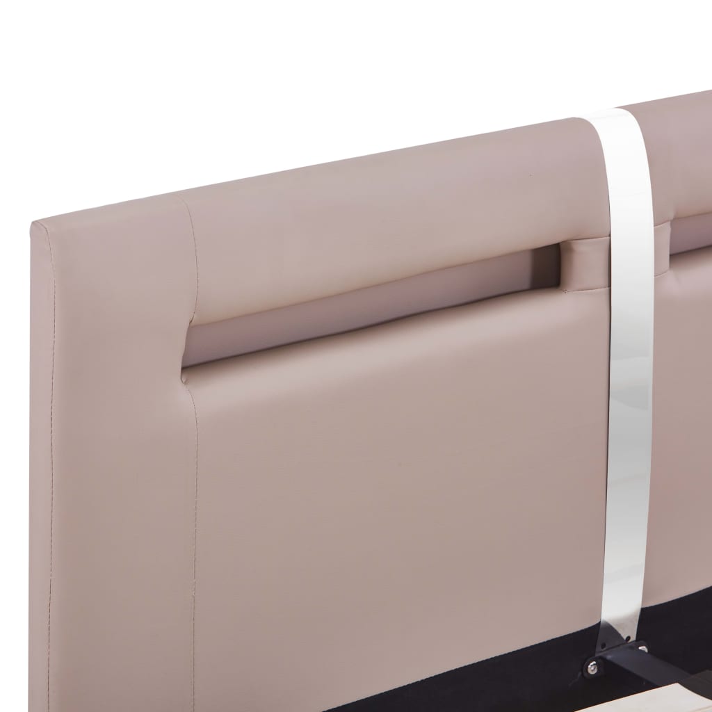 Sängram med LEDs utan madrass cappuccino 120x200 cm