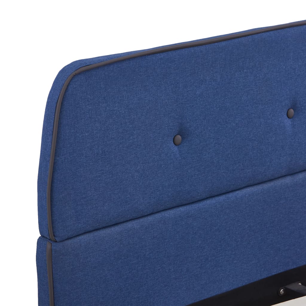 Sängram utan madrass blå tyg 140x200 cm