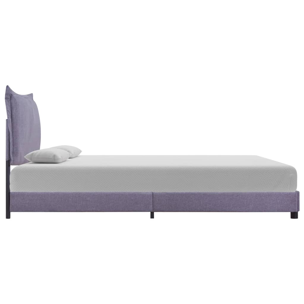 Sängram utan madrass ljusgrå tyg 140x200 cm