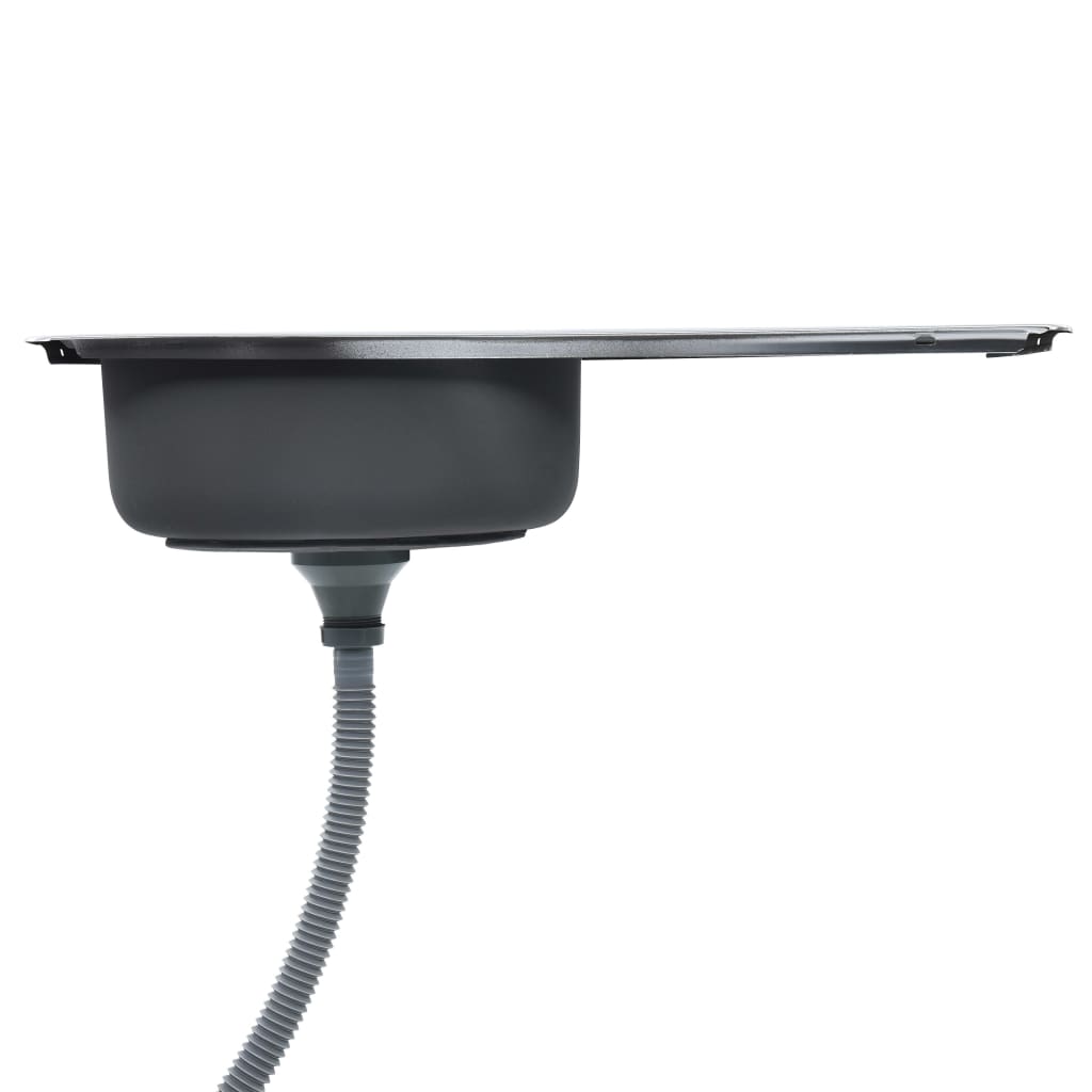 Diskbänk med sil och vattenlås rostfritt ståls