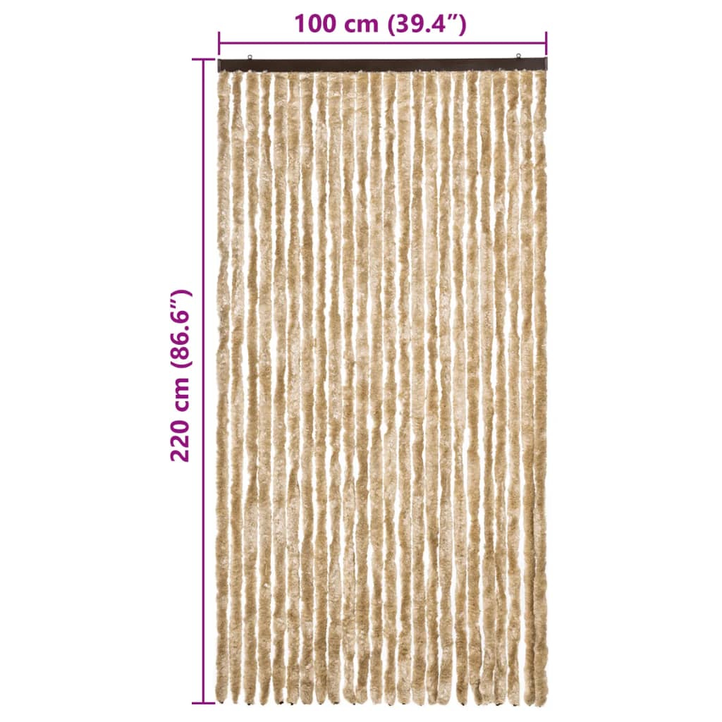 Insektsdraperi beige 100x220 cm chenille