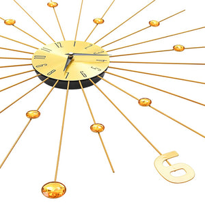 Väggklocka metall 70 cm guld