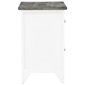 Sängbord grå och vit 38x28x45 cm paulownia