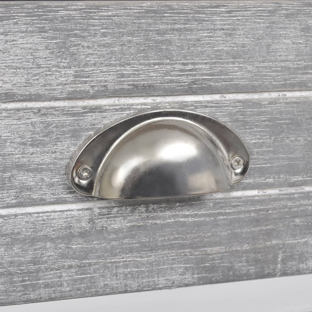 Sängbord grå och vit 38x28x45 cm paulownia