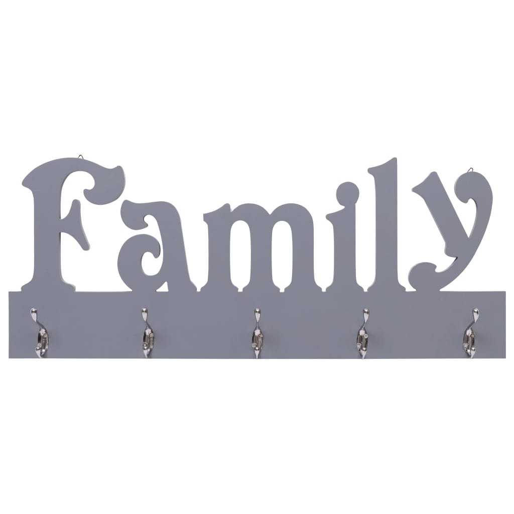 Väggkrokar FAMILY grå 74x29,5 cm