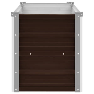 Odlingslåda upphöjd brun 100x40x45 cm galvaniserat stål