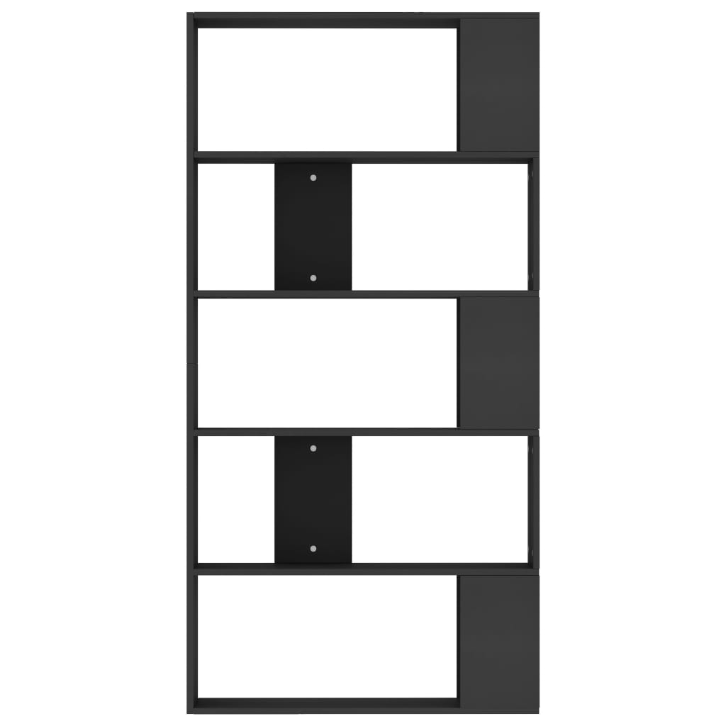 Bokhylla/Rumsavdelare svart 80x24x159 cm konstruerat trä