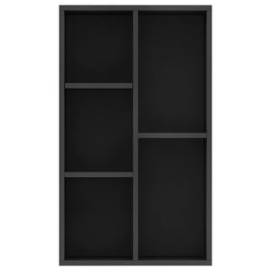 Bokhylla/skänk svart 50x25x80 cm konstruerat trä