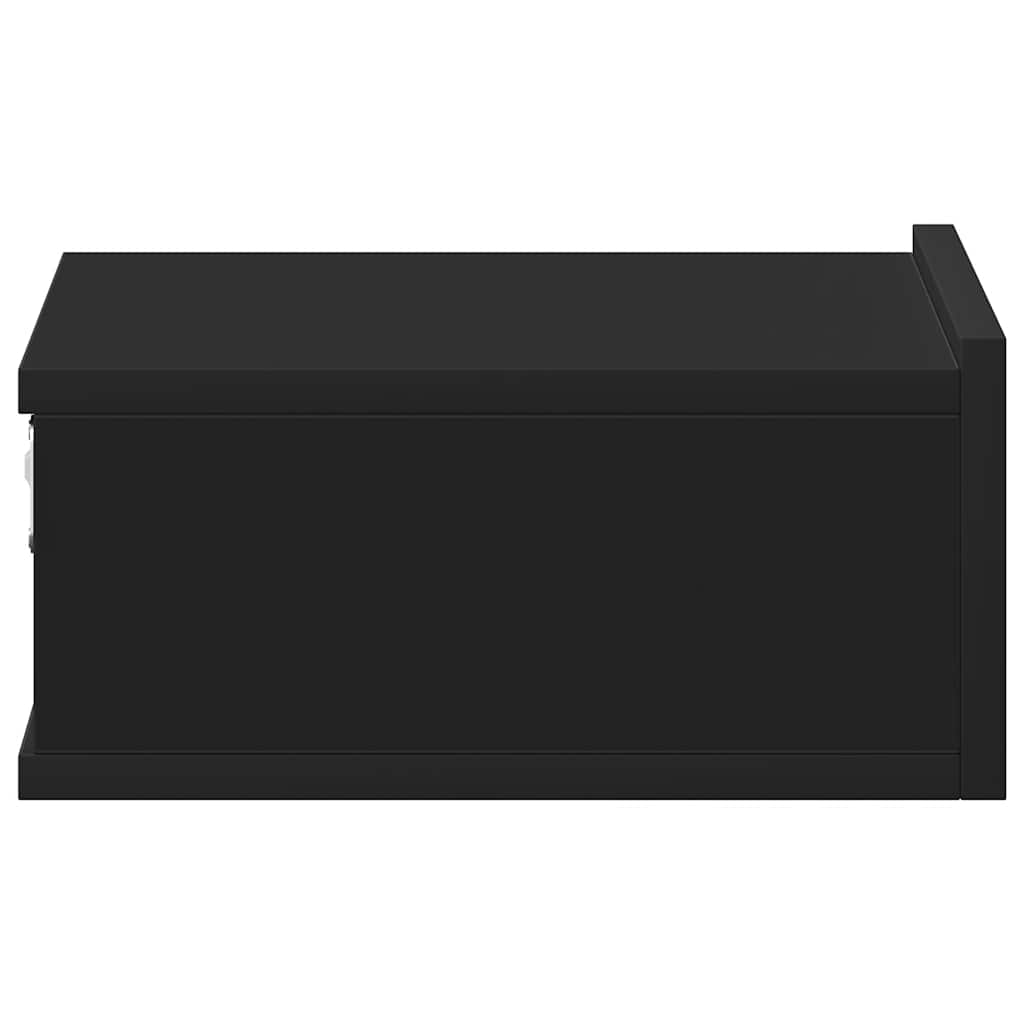 Svävande sängbord 2 st svart 40x30x15 cm konstruerat trä