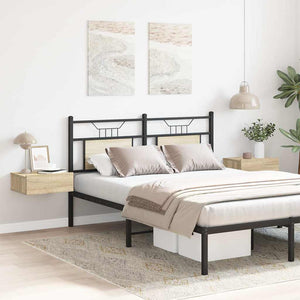 Svävande sängbord 2 st sonoma-ek 40x30x15 cm konstruerat trä