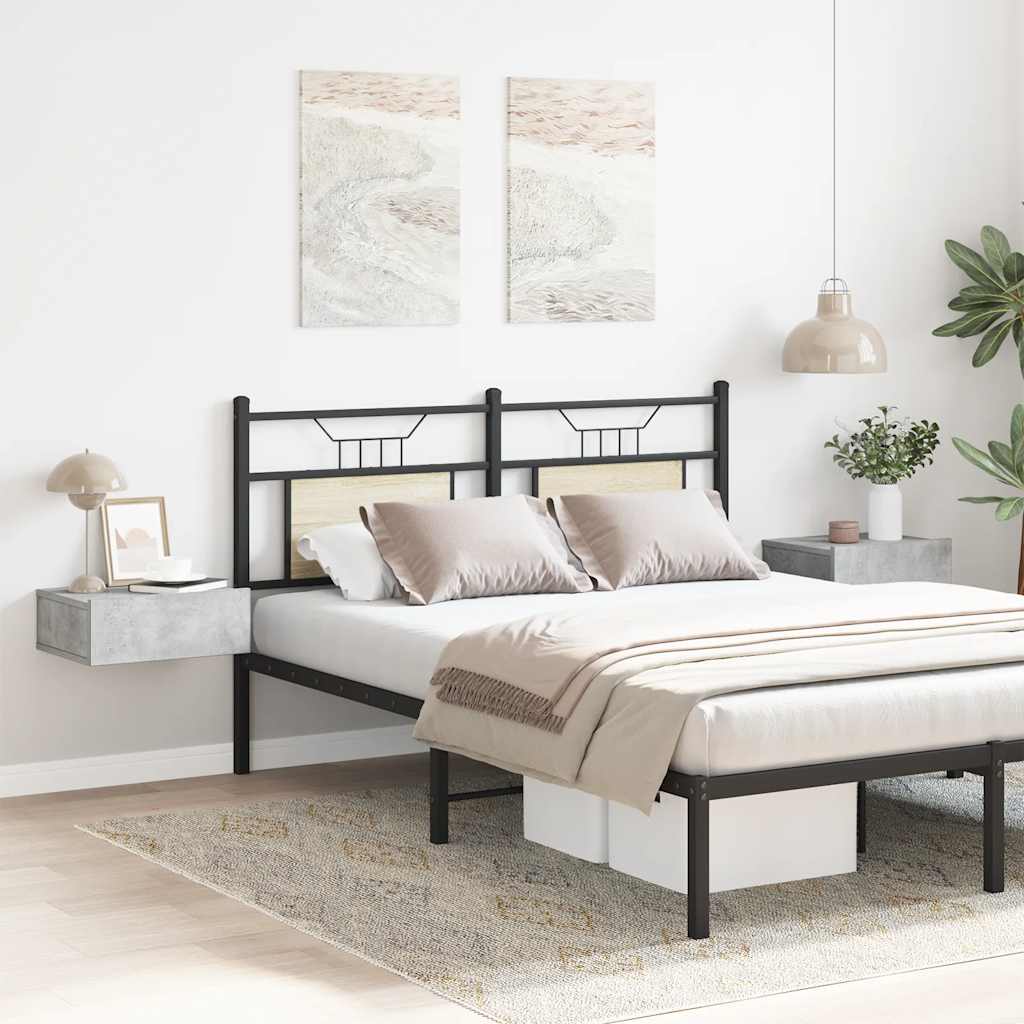 Svävande sängbord 2 st betonggrå 40x30x15 cm konstruerat trä