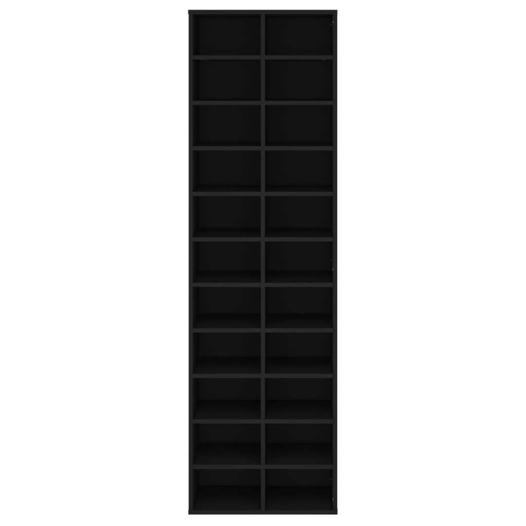 Skoskåp svart 54x34x183 cm konstruerat trä